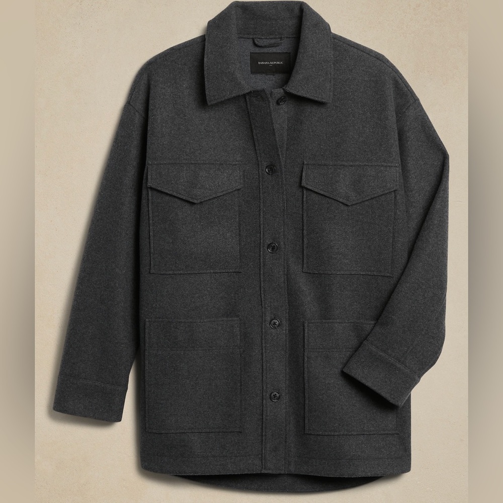 Banana Republic brand new 4 pocket shacket charcoal